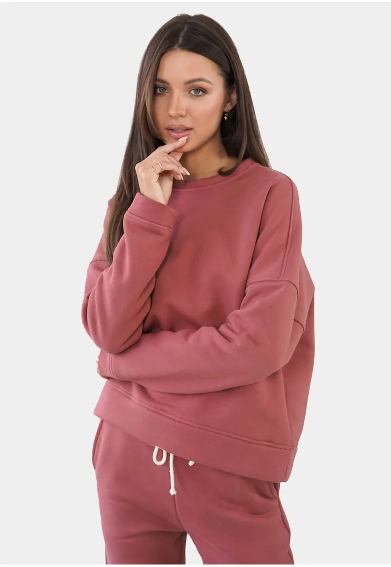 Bluza  LA-OM-TLR001, Amestec de canepa, Basic, Roz prafuit
