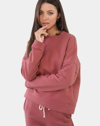 Bluza  LA-OM-TLR001, Amestec de canepa, Basic, Roz prafuit