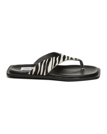 Papuci flip-flop cu varf rotund, Negru/Alb murdar