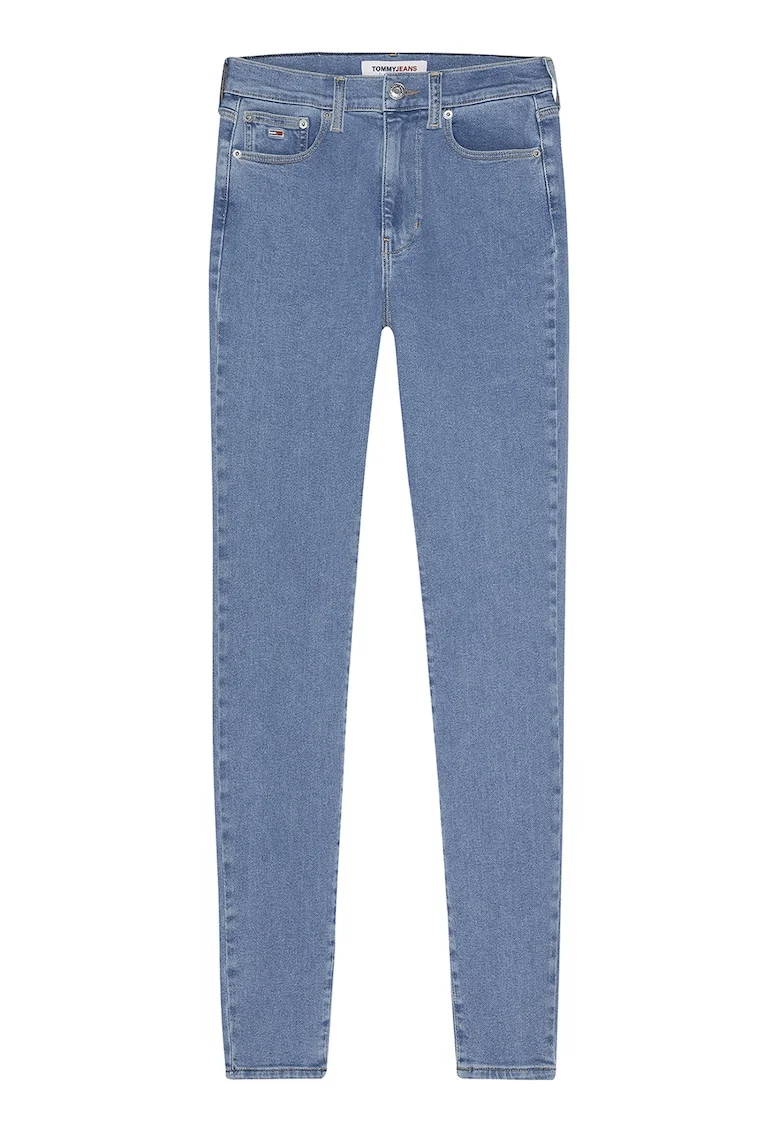 Blugi skinny cu talie inalta Sylvia, Albastru deschis