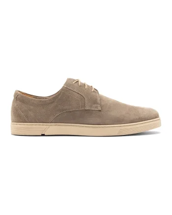 Pantofi de piele intoara cu sireturi, Bej deschis
