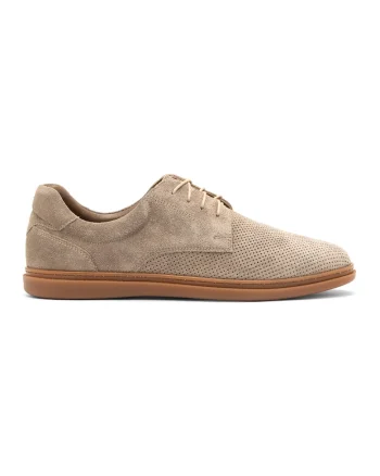 Pantofi derby de piele intoarsa IG7214, Maro taupe deschis