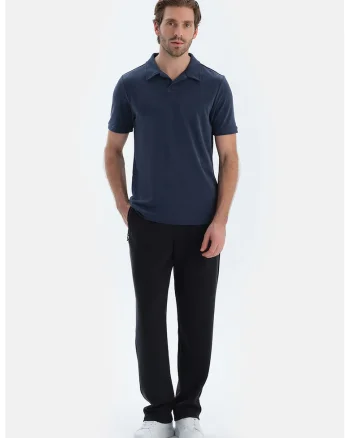 Pantaloni din amestec de modal cu snur de ajustare, Negru