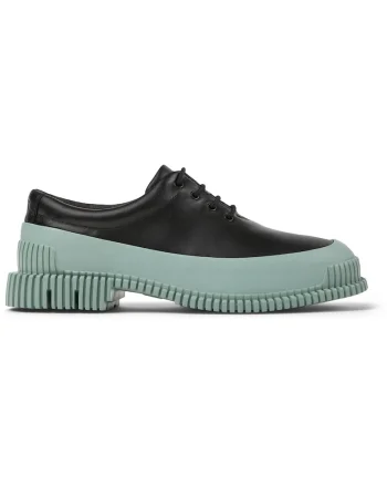 Pantofi din piele cu talpa masiva Pix, Verde/Negru