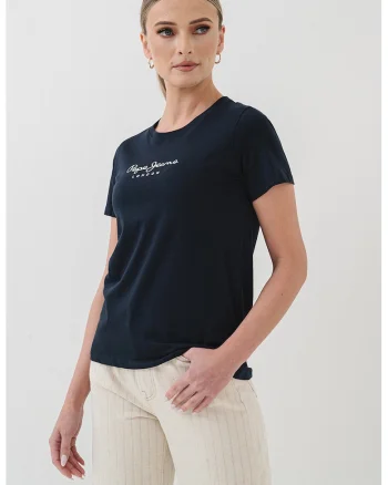 Tricou cu imprimeu logo Macy, Albastru ultramarin/Alb murdar