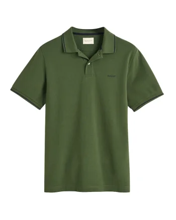 Tricou polo din material pique, Verde