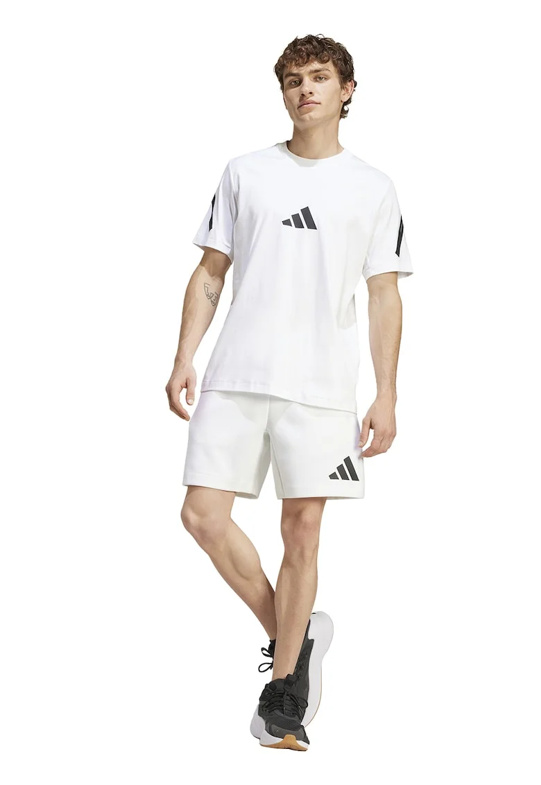 Pantaloni scurti cu talie ajustabile Z.N.E, Alb/Negru