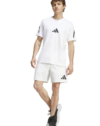 Pantaloni scurti cu talie ajustabile Z.N.E, Alb/Negru