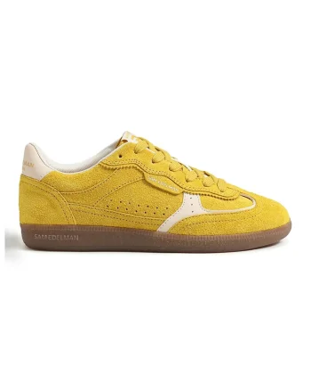 Pantofi sport low-cut cu logo Kallen, Alb fildes/Galben sofran