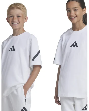 Tricou cu logo pe piept ZNE, Alb/Negru stins