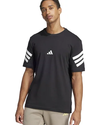 Tricou din bumbac cu 3 dungi Future Icons, Negru