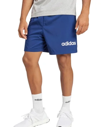 Pantaloni scurti cu buzunare laterale si detaliu logo, Alb/Albastru inchis