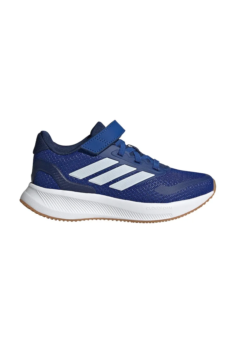 Pantofi sport Runfalcon 5 din plasa cu logo si velcro, Albastru petrol/Crem