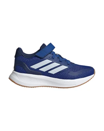 Pantofi sport Runfalcon 5 din plasa cu logo si velcro, Albastru petrol/Crem