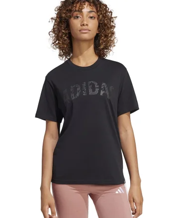 Tricou cu decolteu la baza gatului si imprimeu logo, Negru
