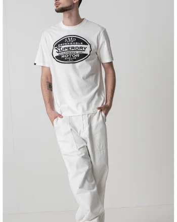 Tricou lejer Vintage Biker, Negru/Alb murdar