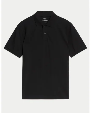 Tricou polo regular fit, Negru