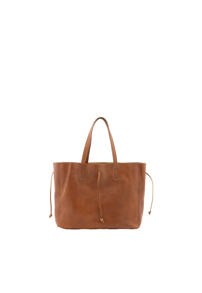 Geanta unisex de piele, Caramel