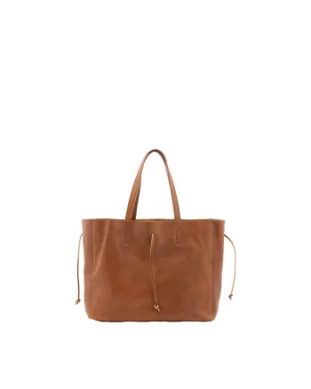 Geanta unisex de piele, Caramel