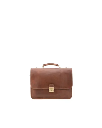 Geanta messenger unisex de piele, Maro