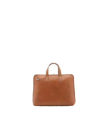 Geanta unisex de piele cu bareta de umar, Caramel