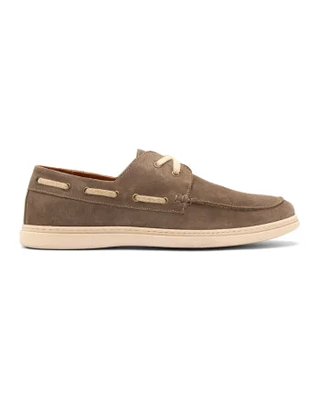 Pantofi boat de piele intoarsa, Bej