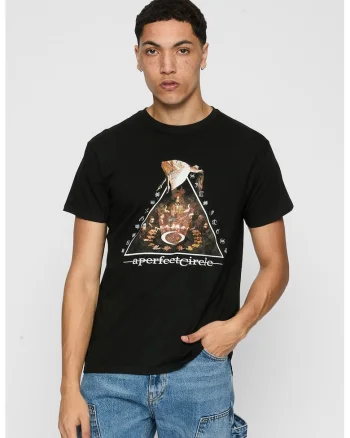 Tricou regular fit cu imprimeu grafic, Alb/Negru