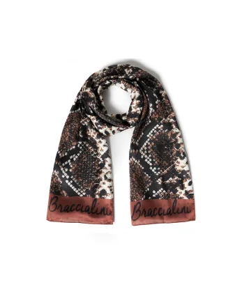 Esarfa cu model piele de sarpe, Multicolor