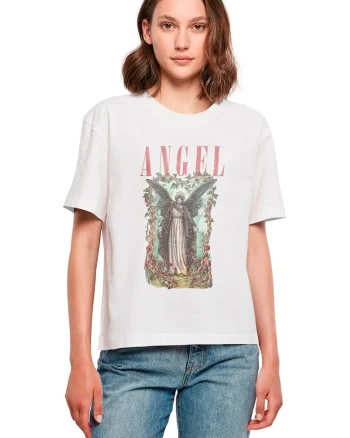 Tricou unisex cu imprimeu grafic, Alb optic