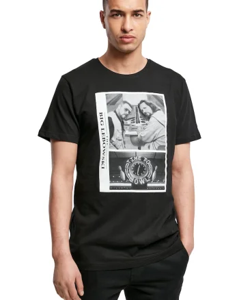 Tricou cu imprimeu Big Lebowski, Negru/Alb murdar