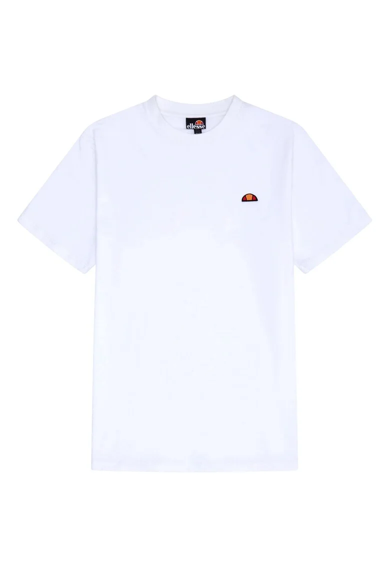 Tricou din bumbac cu decolteu la baza gatului, Alb