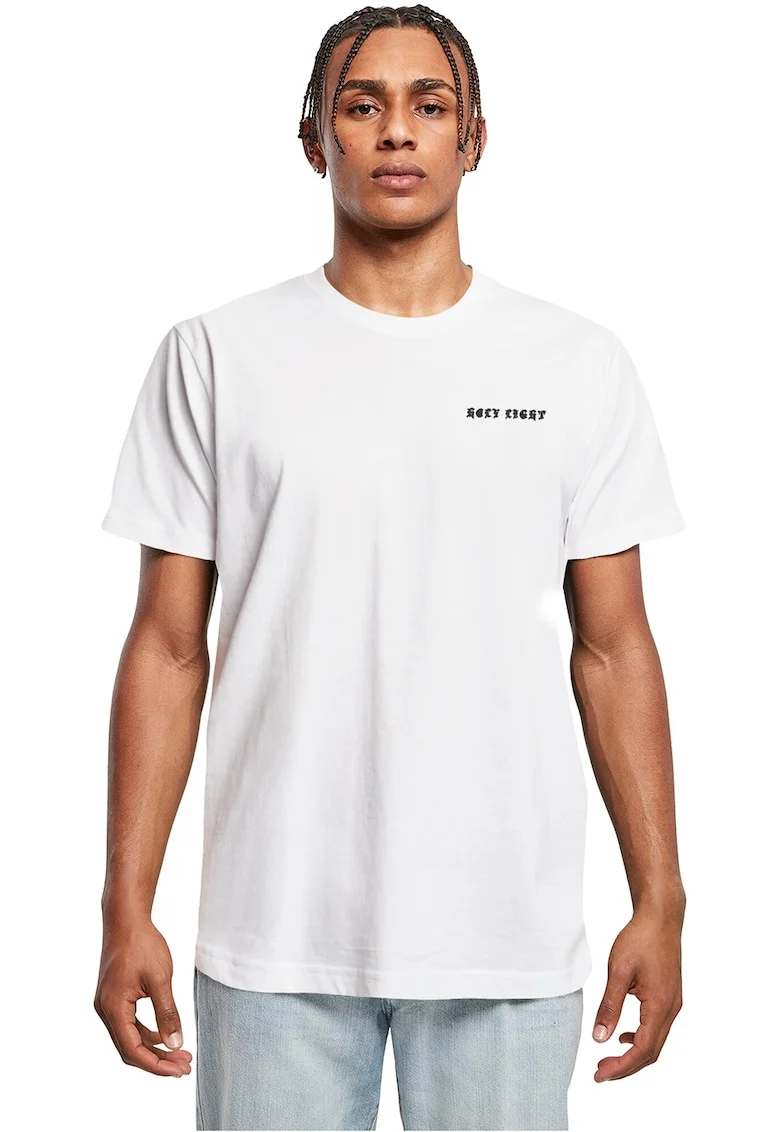 Tricou din bumbac cu imprimeu pe partea din spate, Negru/Alb optic