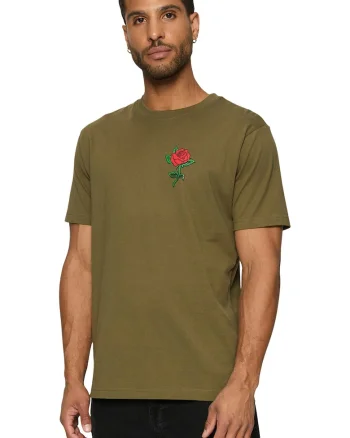 Tricou de bumbac cu imprimeu pe piept, Rosu/Verde masliniu/Verde aquamarin