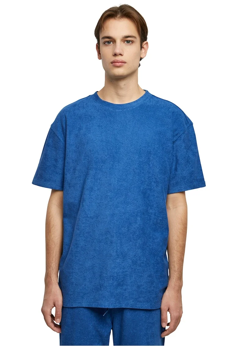 Tricou texturat cu decolteu rotund, Albastru royal