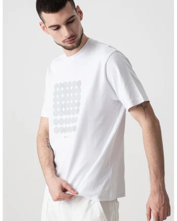 Tricou relaxed-fit din bumbac, Alb/Gri cenusiu