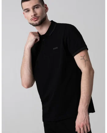 Tricou polo din bumbac Paddy, Negru