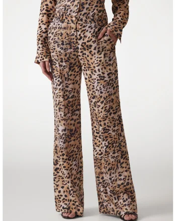 Pantaloni din amestec de lyocell cu croiala ampla, Maro