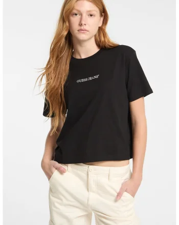 Tricou de bumbac cu logo, Negru