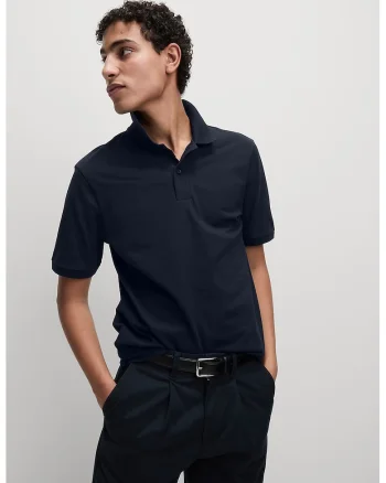 Tricou polo regular fit, Bleumarin