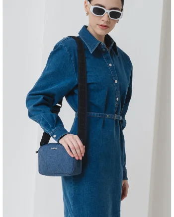 Rochie mini din denim Konema, Albastru inchis
