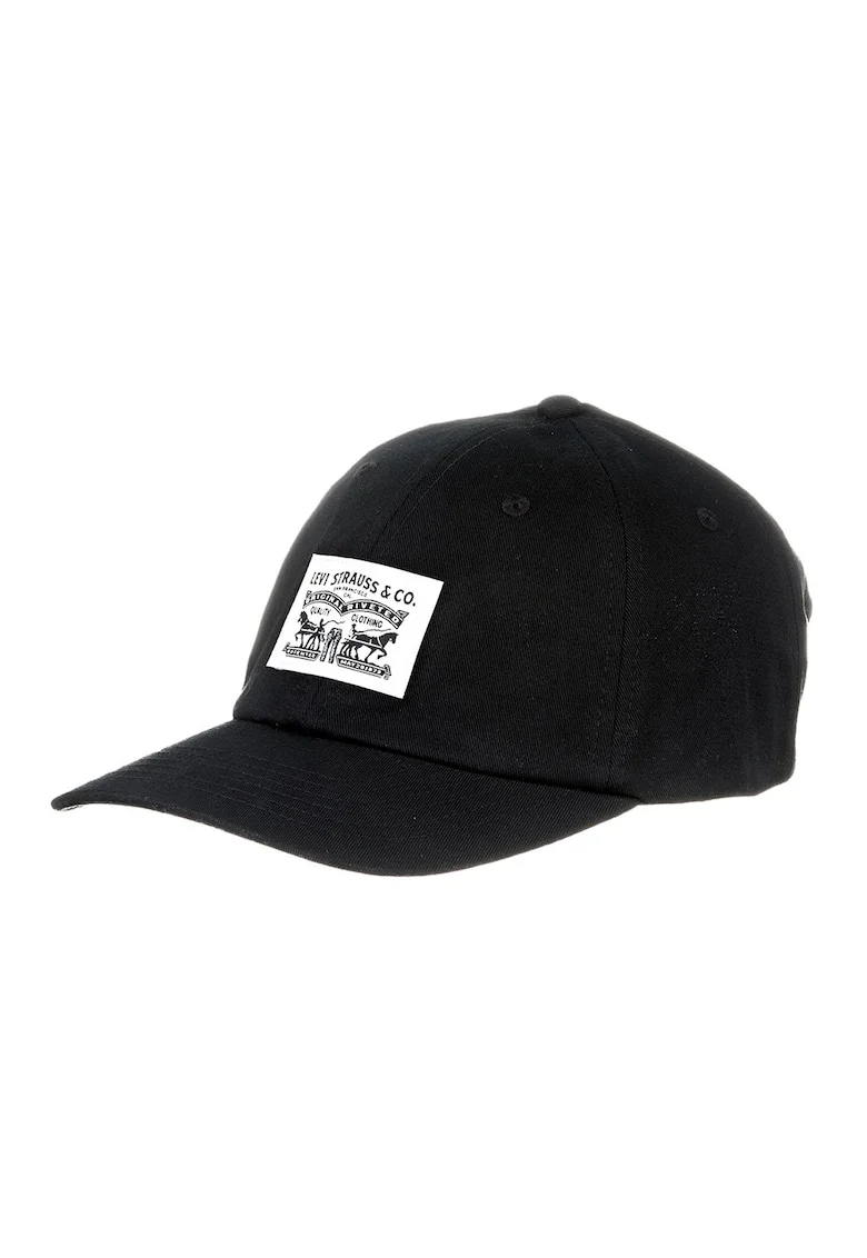 Sapca baseball din amestec de lana cu aplicatie logo, Alb/Negru