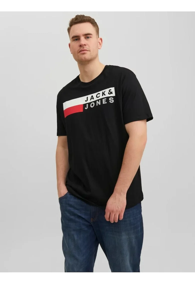 Tricou Regular Fit  Plus Negru, Negru