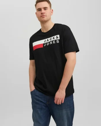 Tricou Regular Fit  Plus Negru, Negru