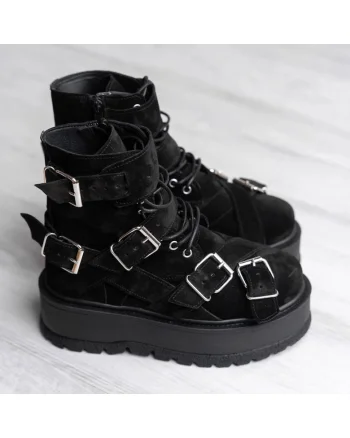 Bocanci  velur negru, Negru