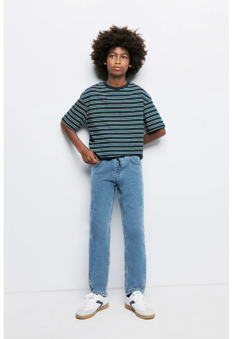 Blugi relaxed fit cu cordon, Albastru pastel