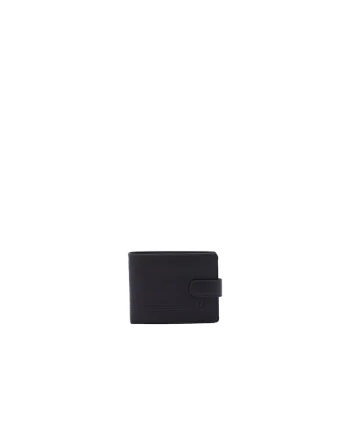 Portofel de piele cu capsa, Negru