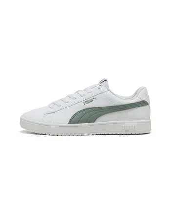 Pantofi sport de piele ecologica Rickie Classic, Alb/Verde feriga