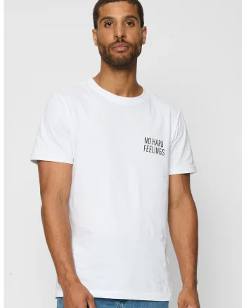 Tricou din bumbac cu decolteu la baza gatului, Alb optic