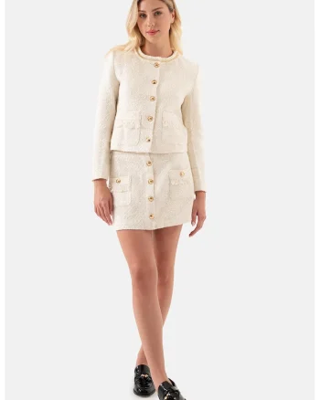 Sacou crop din tuid, Crem