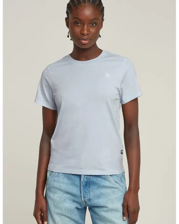Tricou uni de bumbac organic, Albastru glaciar